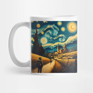 Camino de Santaigo, Spain, in the style of Vincent van Gogh's Starry Night Mug